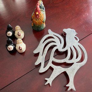 Rooster Trivet and Shakers